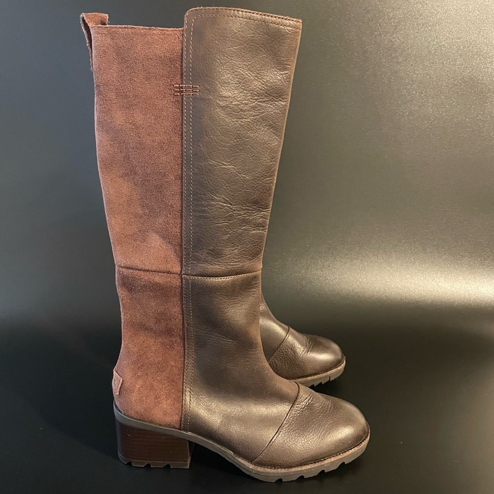 Sorel Cate Boot Tall Rain & Waterproof Ready Bleckened Brown Size 7.5
